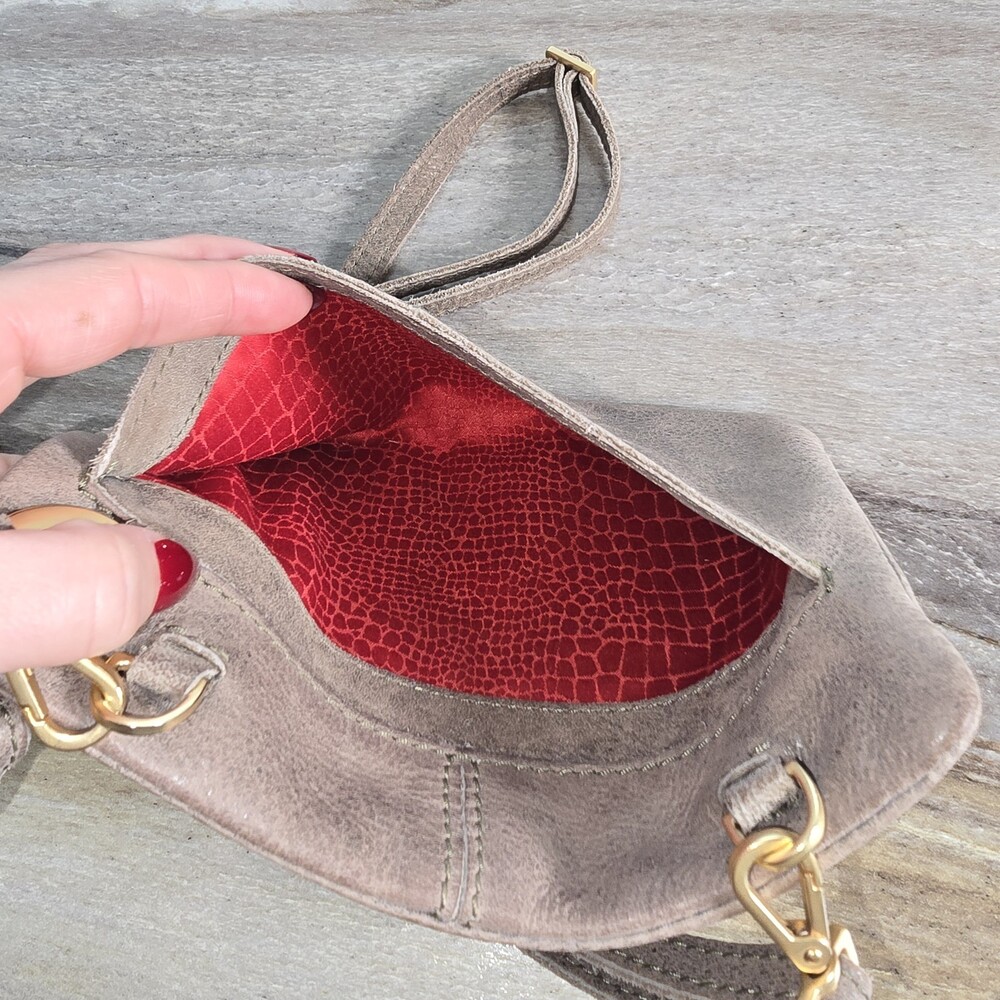 Hammitt Los Angeles Gray Leather Crossbody Clutch Wristlet Purse Pewter Nash - Picture 6 of 9